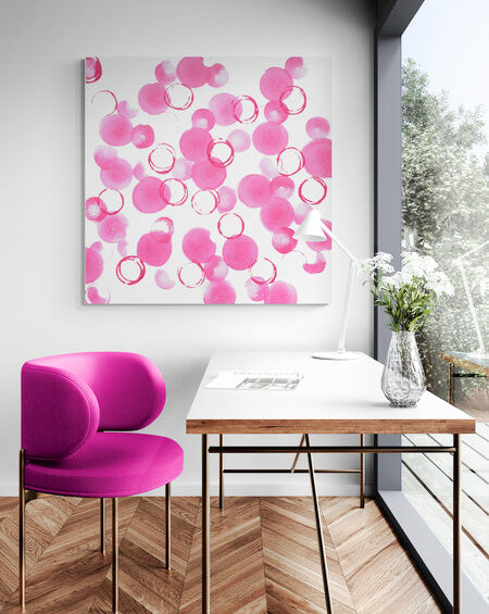 BILD `LEICHTIGKEIT`  pink auf Premium-Leinwand 4cm. Als Auftragsarbeit, oder als limitierter Premium-Druck. Hier unten kannst du alle Infos unverbindlich erhalten - eine Preisliste, Farben und Formate. Fülle einfach das Formular aus: